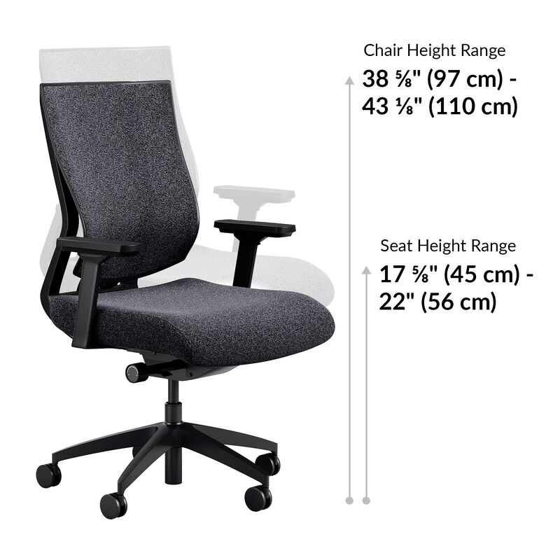 vari task chair seat height is 17 to 22 inches image number null