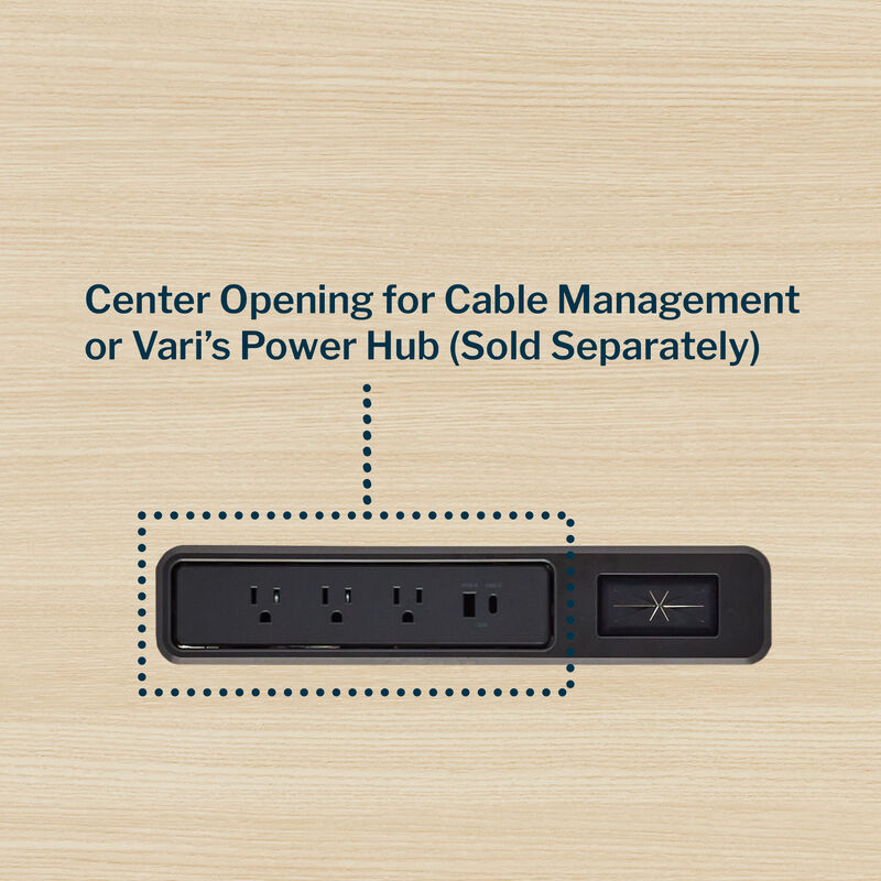 center opening for cable management or Vari's power hub sold seperately image number null