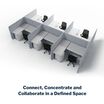connect, concentrate and collaborate in a defined space with new quickflex cubes