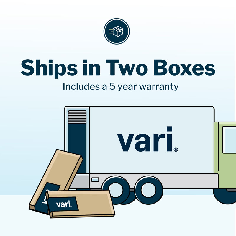 varidesk electric dual monitor converter in black ships in 2 boxes and has a 5 year warranty image number null