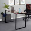 Essential Desk 48x24 Two Leg in rose wood in office setting