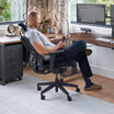 task chair with headrest in black finish used in a home office setting