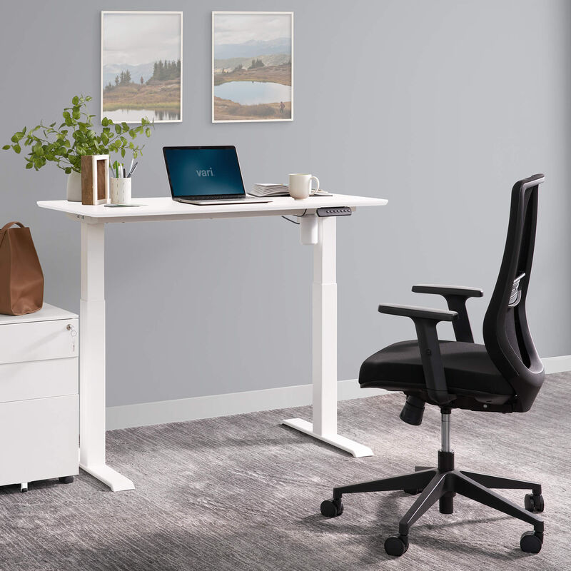 Vari Upholstered Desk Chair (VariDesk) - Comfortable Computer Chair with  Memory Foam Cushion - Home Office Chair with Wheels - Adjustable Height