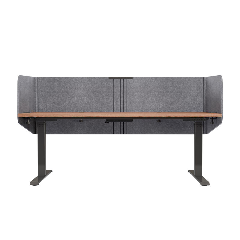 straight on image of privacy desk surround 72 in light grey felt  image number null