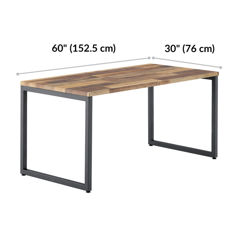 angle view of reclaimed wood table with measurements image number null