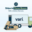 l shape desk has a lifetime warranty and ships in three separate boxes
