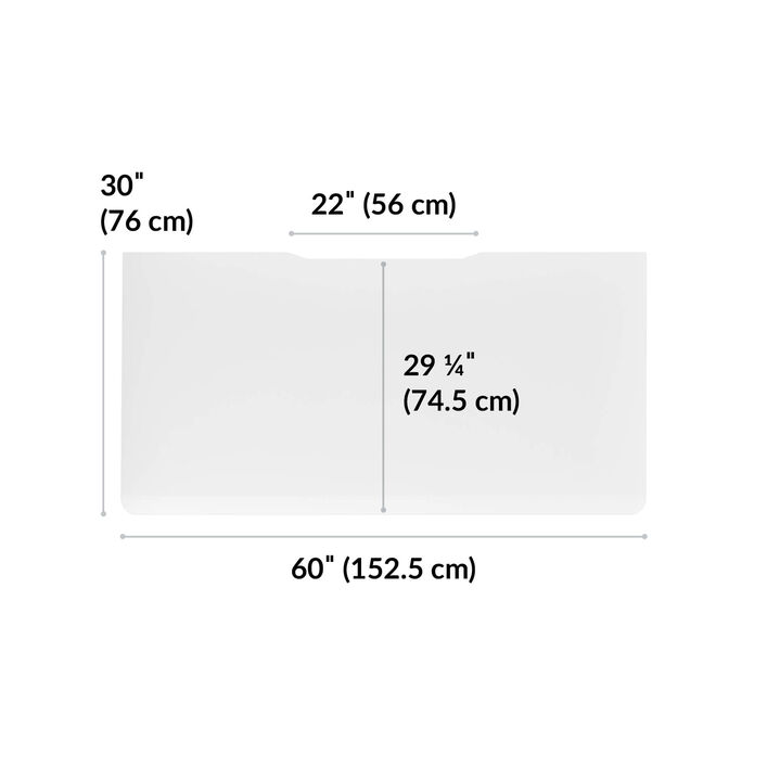 overhead view of standing desktop that is thirty inches deep and sixty inches wide image number 3