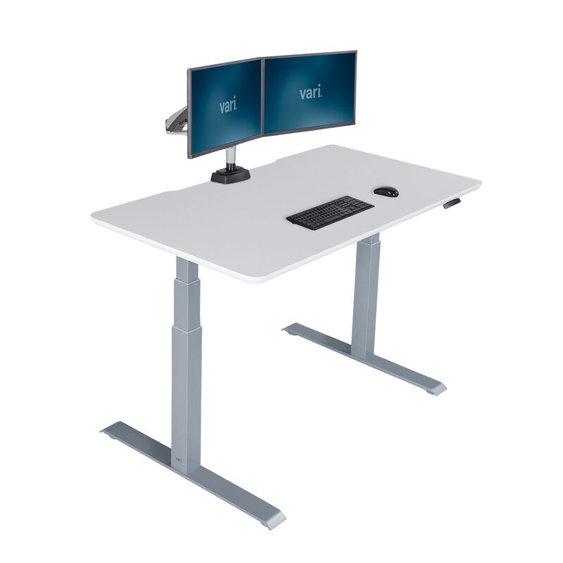 white electric standing desk 60 by 30 on white background image number null