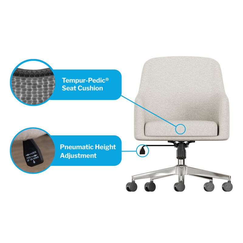 vari tempur pedic upholstered chair has a tempur pedic seat cushion and a pneumatic height adjustment image number null