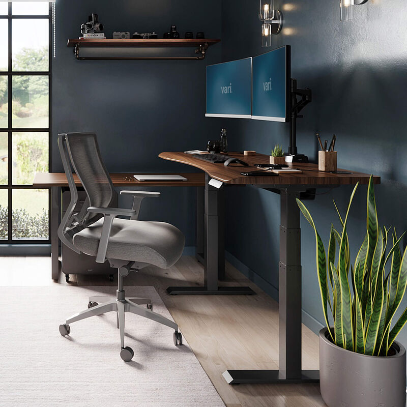 standing desk in a home office setting image number null