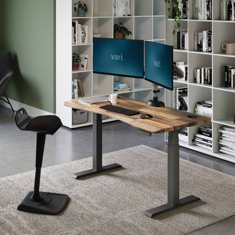 standing desk in a home office setting image number null