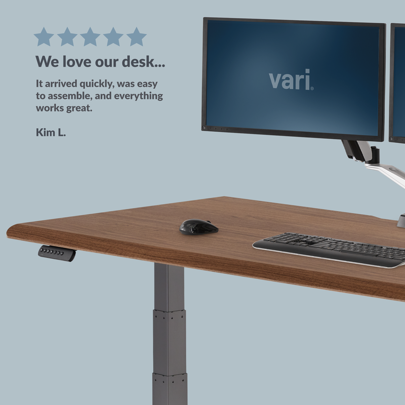 kim l. states we love our desk it arrived quickly was easy to assemble and everything works great with a five star rating image number null