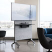 mobile media station with tv mounted
