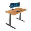 vari electric standing desk in butcher block