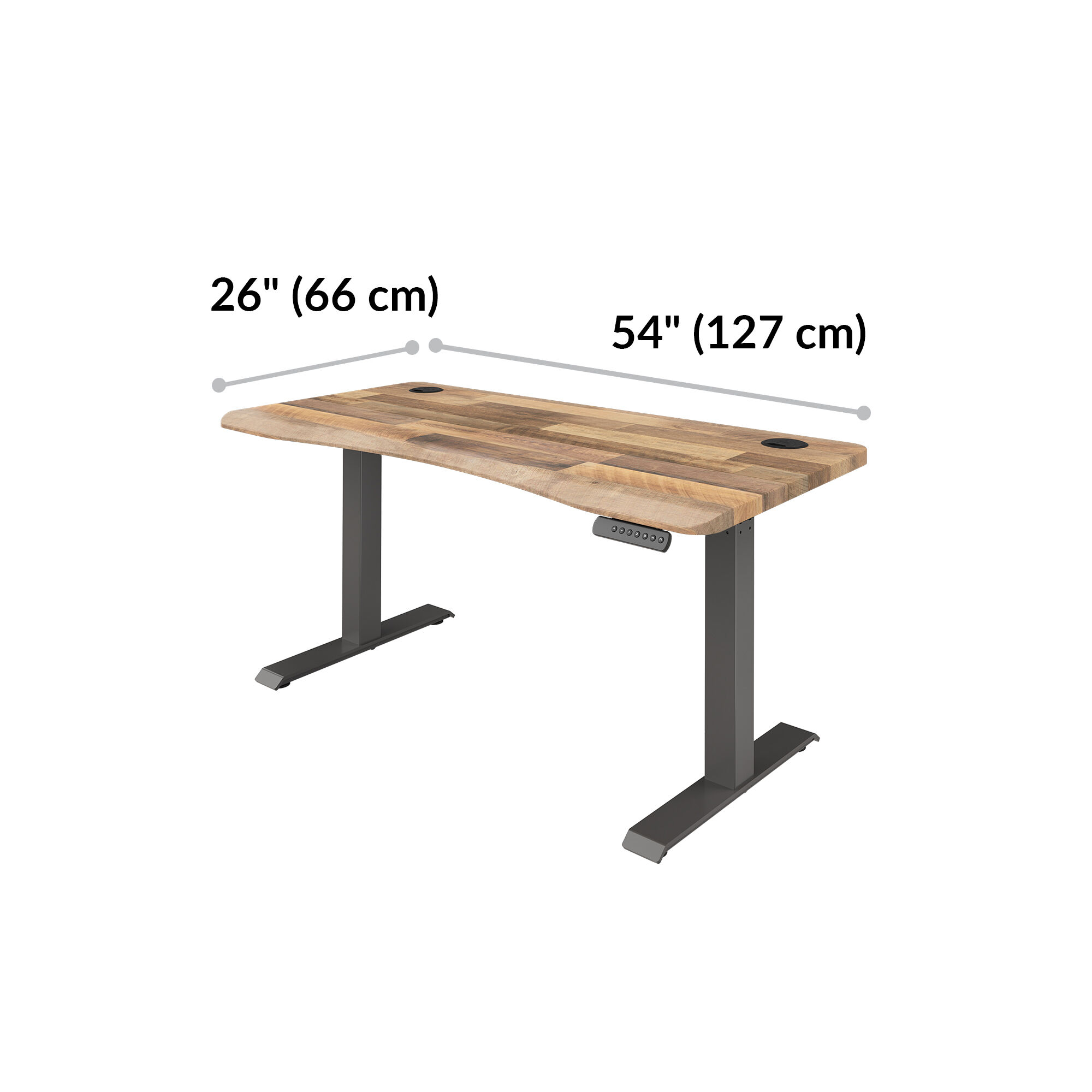 Ergo Electric Standing Desk 54x26 Ergonomically Curved Sit to