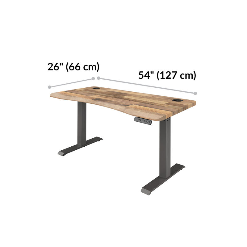 ergo electric standing desk is 54 inches long and has a depth of 26 inches image number null