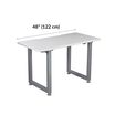 Table 48x24 White is 33.5 inches deep and 42.5 inches wide