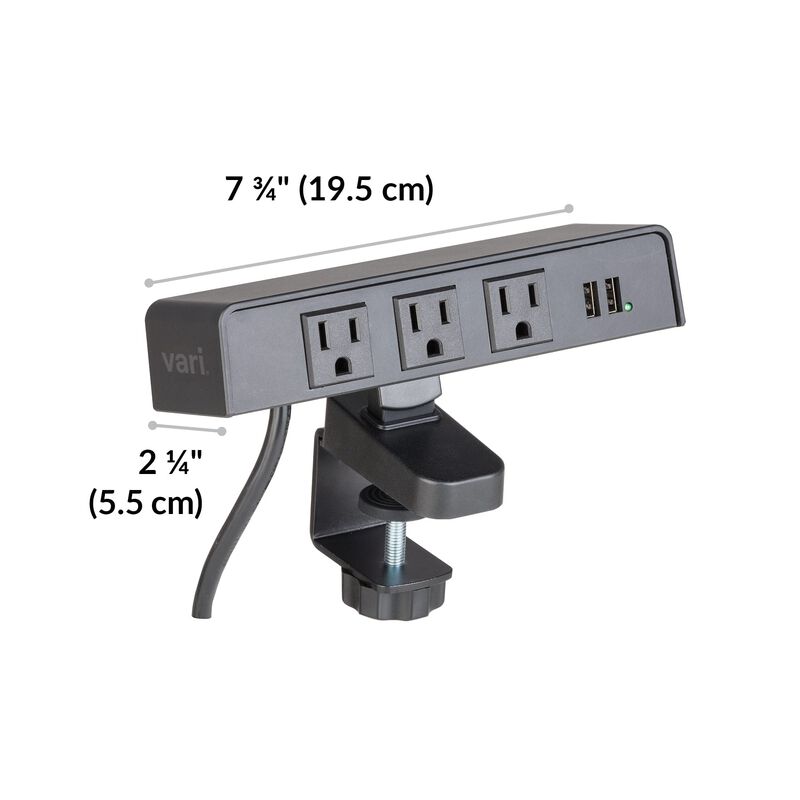 Power hub dimensions, 7 3/4 inches wide, 2 1/4 inches deep image number null