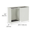 standing desk cubbies are 20 inches tall 9 inches in depth and 29 and 3 quarters in width