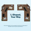 l shaped your way the short desktop can be assembled to the left or right side of the desk to fit your space and preference 
