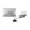 monitor arm plus laptop stand on white background