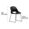 wave chair with a white background with dimensions