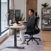 standing desk in a home office remote setting