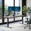 raised desk in a home office setting