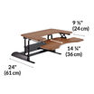 varidesk pro plus 36 walnut depth of desk base is 24 inches