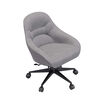 upholstered desk chair in sterling grey on white background