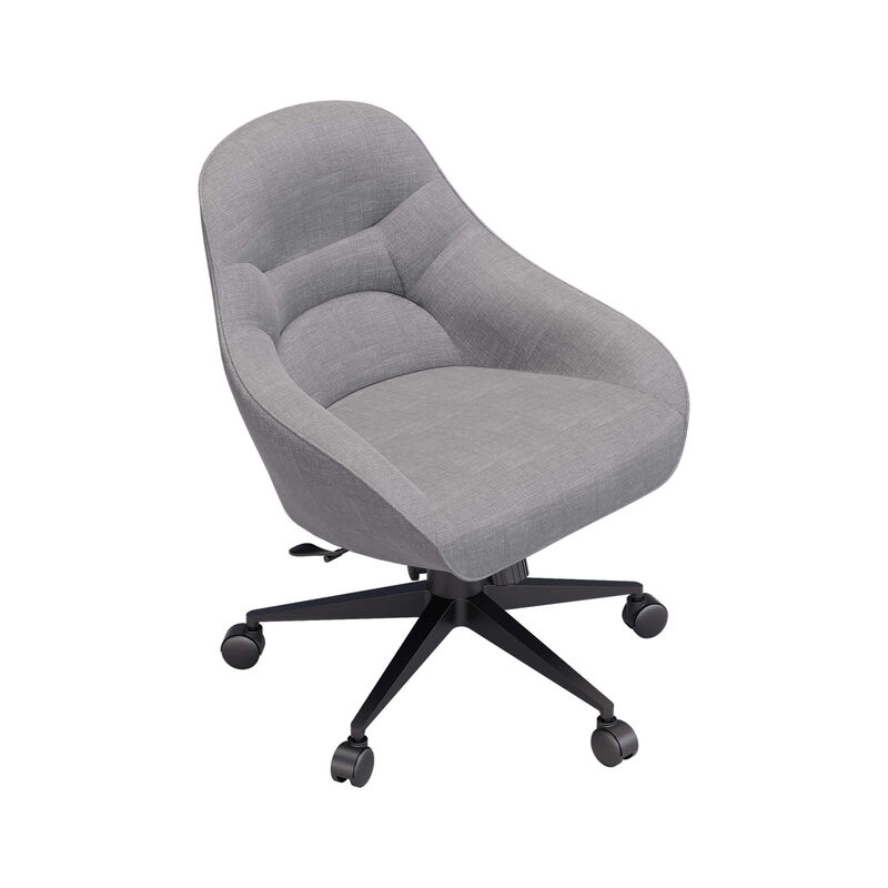 upholstered desk chair in sterling grey on white background image number null