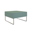 aqua green sectional ottoman on white background