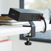 power hub installed on desk showcasing back