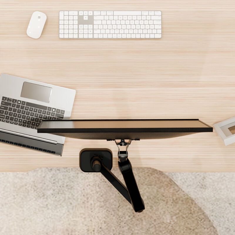 overhead shot of single monitor arm attached to a monitor image number null
