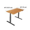 Electric Standing Desk 60x30 Butcher Block base is 30 inches deep and 60 inches wide
