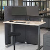 privacy screen being used around the edge of a standing desk