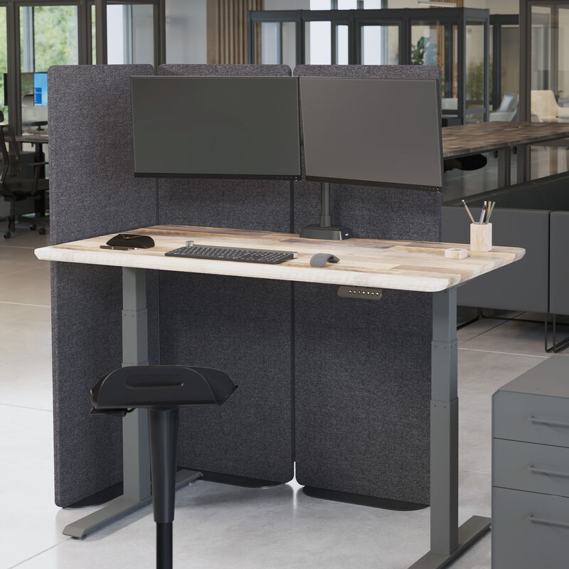 privacy screen being used around the edge of a standing desk image number null