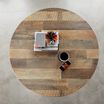 Overhead view of Standing Round Table Reclaimed Wood in office