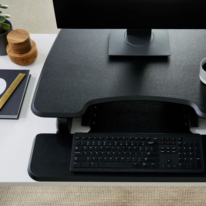 overhead view of the varidesk basic 30 in black image number null