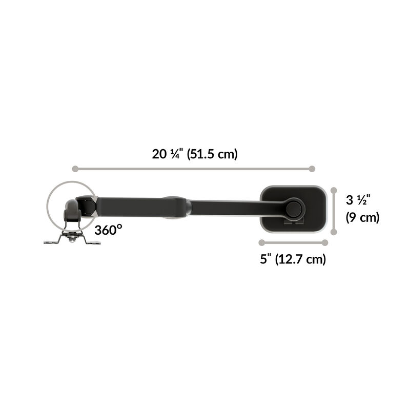 isolated image of single monitor arm with specs image number null