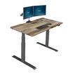 Electric Standing Desk 60x30 in reclaimed wood on white background