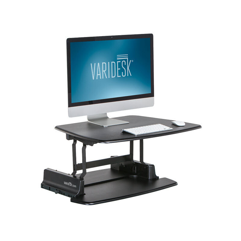 VariDesk Pro 30 Black sit-stand desk converter in raised position image number null