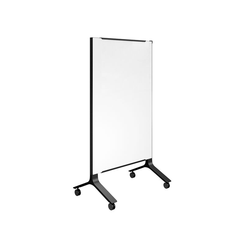 VARIDESK - Whiteboard - floor-standing - 39.96 in x 60.04 in - tempered glass - magnetic - double-sided - mobile - slate frame