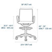 studio drafting chair has a maximum height of fifty two inches