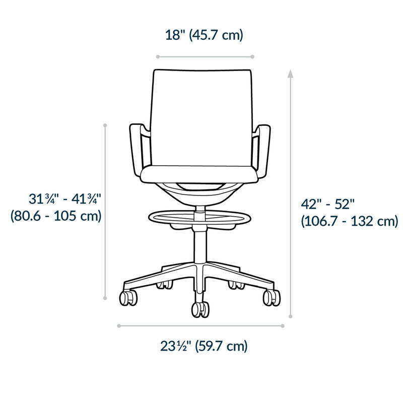 studio drafting chair has a maximum height of fifty two inches image number null