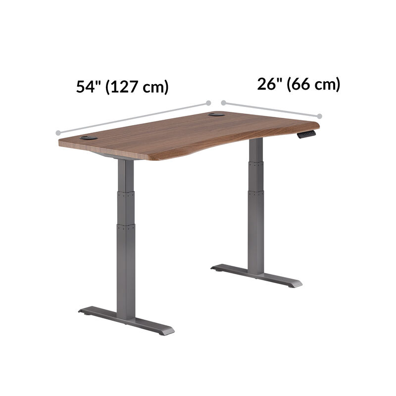 ergo electric standing desk is 54 inches long and has a depth of 26 inches image number null
