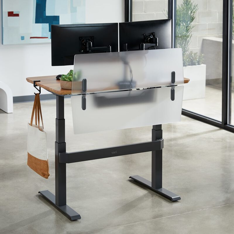 Acrylic Modesty Panel 48 Electric Standing Desk Partition Vari