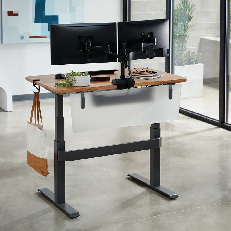 Acrylic Modesty Panel 48 Electric Standing Desk Partition Vari