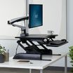 varidesk basic 30 in black raised on top of existing desk