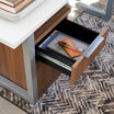 executive file cabinet shown in office with open drawer